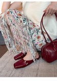 Purpdrank  Fashion Red Square Toe Flat Slippers Women High Quality Patent Leather Mules Luxury Brand Designer Sandals Sandalias De Mujer