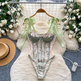 Purpdrank  Pure Desire Girl Sle Strap Onesie Women Summer Knot Lace Waist Slimming Sexy Beautiful Base Top Trendy High Waist orts