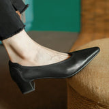 Purpdrank  New Fashion Genuine Leather Pumps for Women High-heeled Office Pumps Soft Leather Casual Shoes Woman Classic Pumps Heels