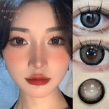 Purpdrank  Fish Brown Colored Contact Lenses for Eyes Natural Yearly Contact Lens Big Beauty Pupil Degrees Prescription Myopia