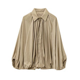 Purpdrank  Women's satin lightweight baseball jacket spring casual pleated zipper jacket long sleeved women's jacketcasual women's jacket