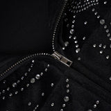 Purpdrank  Y2k Streetwear Hooded Zipper Print Slim Fashion Appliques Pockets Jackets