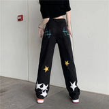 Purpdrank  Hip Hop Vintage Women Jeans Spring Autumn New Star High Waist Harajuku Streetwear Fashion Casual Loose Wide Leg Denim Trousers