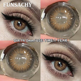 Purpdrank  1 Pair Colored Brown Contact Lenses for Eyes Natural Soft Lens Women Makeup Lens Cosmetics Gray Pupils Yearly Daily Use