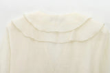 Purpdrank  Women's Long - sleeved V - neck Ruffled Blouse with Puffy Sleeves and Delicate Button - up Detail for a Charming Look
