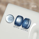Purpdrank  6-Color 12ML Sea Blue Cat Eye Gel Nail Polish Adhesive Autumn Blue Glass Bead Cat Eye Nails Nail Art Nail Supplie