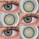 Purpdrank  1 Pair Fashion Colored Contact Lenses Popular Natural Gray Brown Beauty Pupils Black Eyes Lens Yearly Blue Eyes Contact