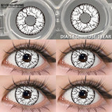 Purpdrank  1 Pair Halloween Color Contact Lenses for Eyes Cosplay Lenses Anime Lenses Black Eye Lens White Lenses Crazy Red Lens