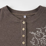 Purpdrank  Basic Floral Ribbed T-Shirt Casual O-Neck Long Sleeve Tees Women Autumn Spring Fashion Streetwear Ladies Layering Tops Y2K