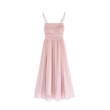 Purpdrank  Pink Fairy Tank Dress New Style Women's Beach Vacation French Style Dress Sleeveless Summer Clothing Forest System