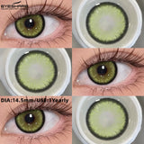 Purpdrank  2pcs Colored Contact Lenses Fashion Blue Green Eye Contacts Soft Black Lens Gray Beauty Pupils Brown Eyes Makeup Lens