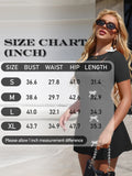 Purpdrank  New Women's Short Sleeve Slim Short Dress with Bow Decoration Solid Color Mini Dress Casual Daily Dress