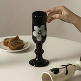 Purpdrank  Personalized Mug Hand Drawn Water Cup Coffee Dessert Shop Desktop Decoration High Footed Cup Ceramic Milk Container Holiday Gift