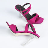 Purpdrank  Street Fashion Ankle Buckle Strap Designer High Heels Women Sexy Party Stripper Fetish Sandals Female Summer Shoes Green