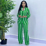 Purpdrank  Spring Summer New Striped Print Long Pant Set Casual Sexy Party 2 Two Pieces Outfits Ladies Tracksuits