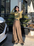 Purpdrank  High Quality Suit Pants Women Casual  High-waisted Wide-leg Pants Female Elegant Design Style Streetwear Trouser