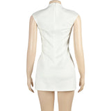 Purpdrank  new summer fashion solid color deep V sexy short slim fit women's dress