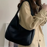 Purpdrank  Fashionable Minimalist Retro Shoulder Bag  PU Leather Handbag Casual Commuting Trend Large Capacity Tote Bag