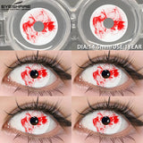 Purpdrank  1 Pair Halloween Color Contact Lenses for Eyes Cosplay Lenses Anime Lenses Black Eye Lens White Lenses Crazy Red Lens