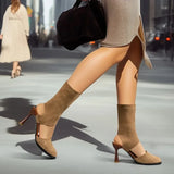 Purpdrank  Sandals New Designer Knitted High Heels Sandals Summer Slip-on Thin Heeled Sandals Woman Fashion Elegant Sexy Party Shoes