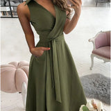 Purpdrank  Sexy Deep V Neck Sleeveless Backless Woman Dress Summer Casual Office Elegant  Lady Dresses For Women Robe Femme