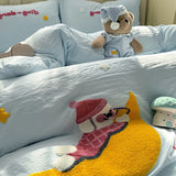 Purpdrank  New Cartoon Embroidery Bed Sets Super Soft and Cute Bedding Set for Kids Adults Comforter Cover Kit for Single and Double