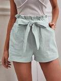 Purpdrank   Shorts Women Bow Tie Lace Up Wide Leg Shorts High Waist Pockets Casual Streetwear Summer New Fashion Loose Shorts