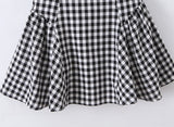 Purpdrank  Sexy Red Gingham Plaid Mini Sleeveless Dress Women Bow O Neck Zipper Back Low Waist Ruched Hem Swing Tank Dresses Vestidos Black