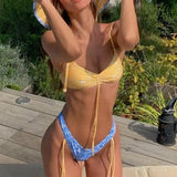 Purpdrank  Women Bikini Set Polka Dot Print Sexy Drawstring Push Up Bikinis Summer Girls Swimswear Suits Beachwear Bañador Mujer