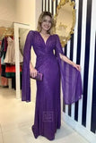 Purpdrank  European Style V Neck Solid Color Long Sleeve Party Club Bodycon Dress Female Elegant Sexy Long Maxi Dresses
