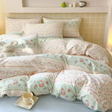 Purpdrank  4Pcs Jacquard Double-Layer Yarn Fitted Sheet Grade A Home Dormitory Bedding Set Cloud Touch Soft Skin-Friendly Bedroom Decor