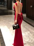 Purpdrank  Elegant Red 2025 Sexy Long Dress Women Summer Sleeveless V-neck Backless Dress Fashionable Evening Party Tight Straight Skirt