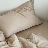 Purpdrank  600TC Washed Lyocell Soft Bedding Set Single Double Queen King Size Duvet Cover Set Bed Sheet/Fitted Sheet Pillowcases 3/4Pcs
