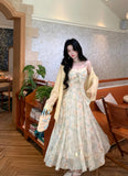 Purpdrank  Summer Floral Printed Long Dress Women Patchwork Lace Chiffon Fairy Dress Casual Gold Stamping Bow Tie Suspender Dress