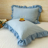 Purpdrank  Cotton Lace Pillow Cover One Pair 48x74cm Pillow Core Inner Liner Washable Bedroom Decoration Pillow Case Bedding Accessories