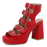 Purpdrank  Block Heels Women Comfy Platform Sandal Shoes Large Size Buckle Suit Female Beige 2025 Summer Open Toe Chunky Clogs Girls Big Fa