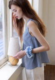 Purpdrank  Bow Plaid Sleeveless Loose Vest Women's Summer Sweet Casual Top