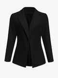 Purpdrank  Women's Autumn Blazers Elegant Business Plain Side Button Long Sleeve Open Front Regular Fit Basics Blazers