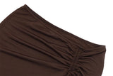 Purpdrank   Brown Mini Skirts Woman Skirts Lace Up Ruffle Fashion Summer A-Line Low Waist Asymmetrical Adjustable Mini Skirts