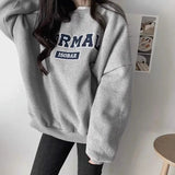 Purpdrank  Thickened Women's Hoodie with Printed Letters Korean Version Niche Casual Ins Lazy Style Pullover Top Trendy