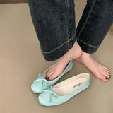 Purpdrank  Boat Shoe Bow-Knot Female Footwear Loafers With Fur Round Toe Shallow Mouth Ballerinas Woman 2025 Casual Sneaker Butterfly Dress