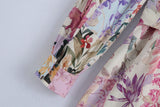 Purpdrank  Beach Wear High Waist Loose Vestidos Boho Floral Print Summer Dress for Women Vintage O-neck Long Sleeve Dresses