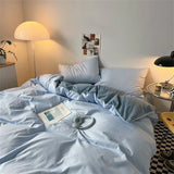 Purpdrank  60 pieces of comfortable sleeping home skin friendly water washed cotton four piece bed sheet and quilt cover