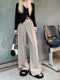 Purpdrank  High Quality Wide Leg Pants Women Streetwear Black Baggy Suit Pants Summer Korean High Waist Casual All Match Straight Trousers