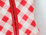 Purpdrank  Sexy Red Plaid Halter Collar Front Hook Buttons Slim Tank Top Women Bow Cross Bandage Lacing Up Back Zipper Camisole Summer Vest