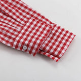 Purpdrank  Fashion Plaid Cotton Women Shirt Blouse Casual Lapel Long Sleeve Shirts Elegant Classic Ruffle Top Female Clothing
