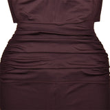 Purpdrank  Sexy Hollow Out Sheath Maxi Dress Women Elegant Sleeveless Backless Strapless Ribbon Ruched Night Club Party Long Dress Sundress