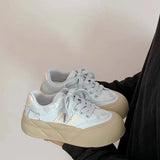 Purpdrank  Women's Casual Versatile Spring 2025 Platform Sneakers Flat Bottom Shoes Rubber Upper Polyurethane Insole And Lining