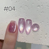 Purpdrank  6-Color 12ML Sea Blue Cat Eye Gel Nail Polish Adhesive Autumn Blue Glass Bead Cat Eye Nails Nail Art Nail Supplie