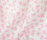 Purpdrank  Sexy White Pink Flower Print Bow Ribbon Strapless Dress Women Slim Waist Backless Mini Dresses A-lined Short Robe